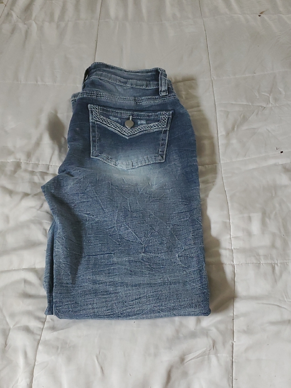 Straight Fit Men's Denim Jeans in Faded Blue